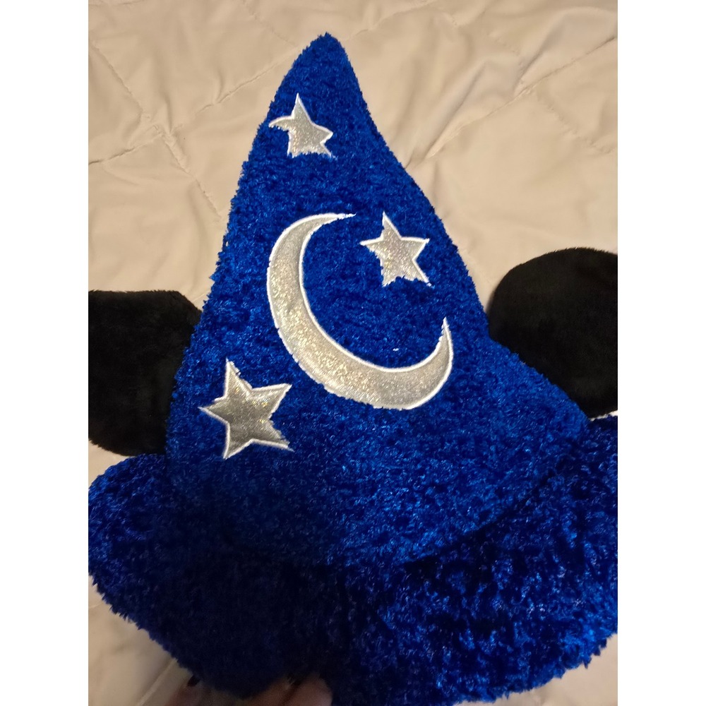 Disney Sorcerer Mickey Mouse Wizard Hat Fantasia Blue Sherpa Ears Adult 59cm
